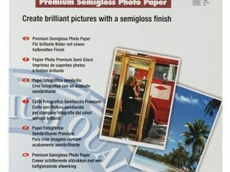Бумага Epson Premium Semigloss Photo Paper, полуглянцевая, A3+ (329 x 483 мм), 250 г/кв.м (20 листов) (C13S041328)