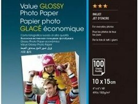 Бумага Epson Value Glossy Photo Paper, глянцевая, 10 x 15 см (102 x 152 мм), 183 г/кв.м (100 листов) (C13S400039)