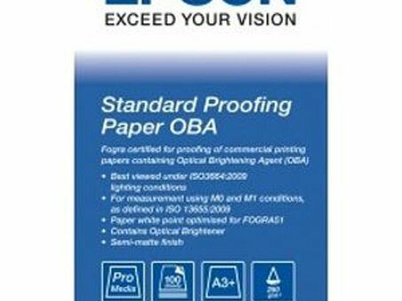 Бумага Epson Standard Proofing Paper OBA, матовая, A3+ (329 x 483 мм), 250 г/кв.м (100 листов) (C13S450190)