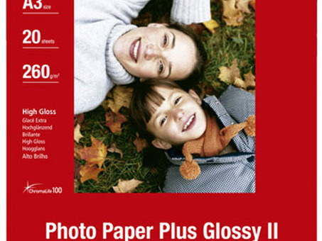 Бумага Canon Photo Paper Plus Glossy II PP-201, глянцевая, A3 (297 x 420 мм), 265 г/кв.м (20 листов)