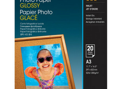 Бумага Epson Photo Paper Glossy, глянцевая, A3 (297 x 420 мм), 200 г/кв.м (20 листов) (C13S042536)
