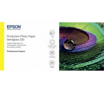 Бумага с покрытием Epson Production Photo Paper Semigloss 200, полуглянцевая, 200 г/кв.м, 610 мм, 30 м (C13S450376)