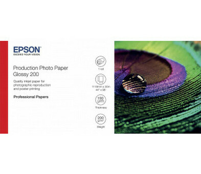 Бумага с покрытием Epson Production Photo Paper Glossy 200, глянцевая, 200 г/кв.м, 1118 мм, 30 м (C13S450373)