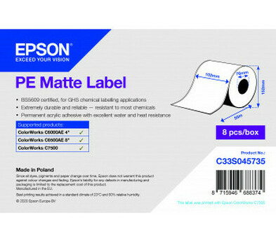 Бумага Epson PE Matte Label, матовая, 102мм x 55м (C33S045735)