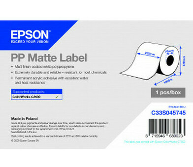 Бумага Epson PP Matte Label, матовая, 220мм x 1000м (C33S045745)