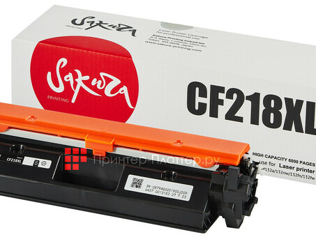 Картридж SAKURA CF218XL для HP, черный, 6000 к. (SACF218XL)