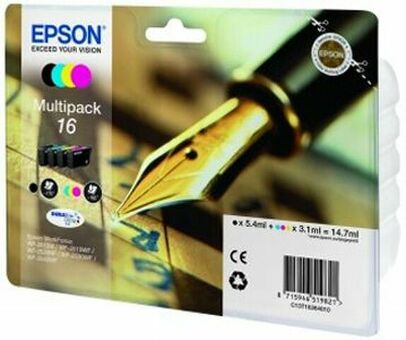 Картридж Epson 16 комплект (C,M,Y,K) 4шт (C13T16264012, C13T16264010) (C13T16264012)