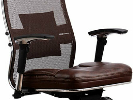 Офисное кресло Метта SAMURAI SL-3 с подголовником (темно-коричневый)