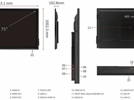 Интерактивная панель ViewSonic ViewBoard IFP7530 (VS17776)