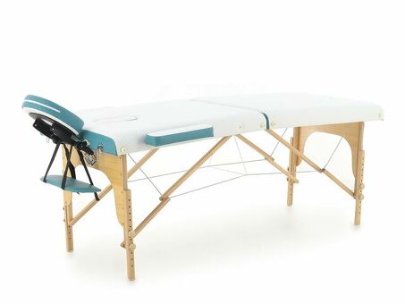 Массажный стол складной деревянный Med-Mos JF-AY01 2-х секционный (светлая рама)