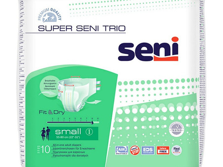 Подгузники дышащие Super Seni Trio Air Small 10шт.