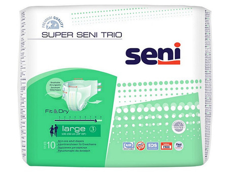 Подгузники дышащие Super Seni Trio Air Large 10шт.