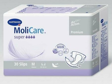 MoliCare Premium soft super - Воздухопроницаемые подгузники: размер M, 30 шт. 169650