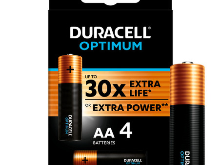 Элемент питания Duracell LR6-4BL Optimum (пальчиковая) 1уп/4шт