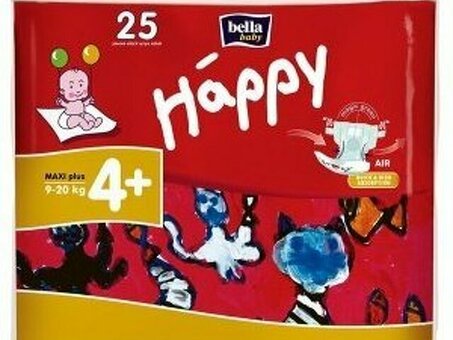 Подгузники Bella Baby Happy Maxi Plus 9-20 кг (25 шт)