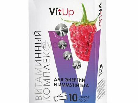 VitUp БАД "Витаминный комплекс Источник энергии и иммунитета" со вкусом малины 10стик*5гр.