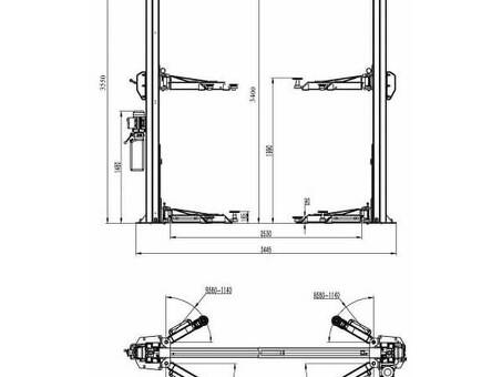 Подъемник двухстоечный KraftWell электрогидравлический KRW4MU/220_blue