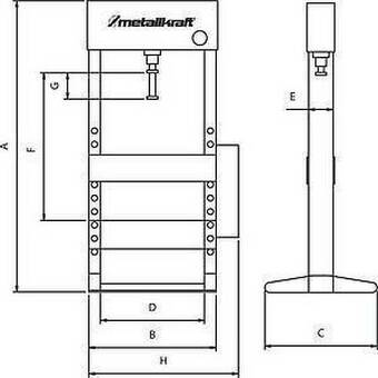 Пресс гидравлический WPP 30 Metallkraft 4001030