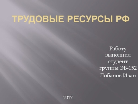 Программы и проекты: прочее, Статистика труда России 2017.