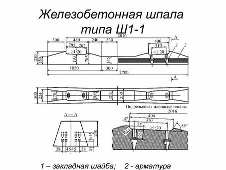 Купить РЖД шпалу Ш1 ГОСТ 33320-2015 в магазине по низкой цене