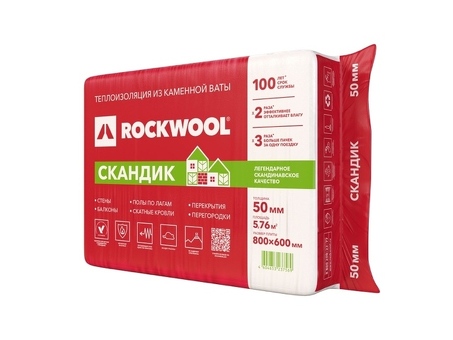 Rockwool Light Batt Scandic 50x600x800 изоляция для оптимального комфорта в доме