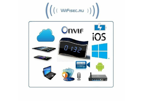 IP видеоняня WiFi/ LAN (Часы настольные, волна) с аккумулятором с DVR, Full HD