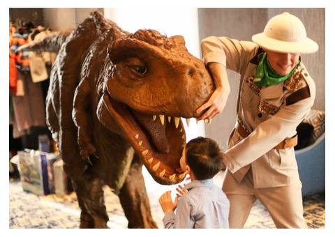 Аниматор динозавр. Динозавр на праздник. Квест с динозаврами. Выпускной