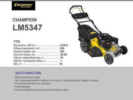 Champion LM5347: высокопроизводительное, долговечное оборудование для удовлетворения ваших потребностей