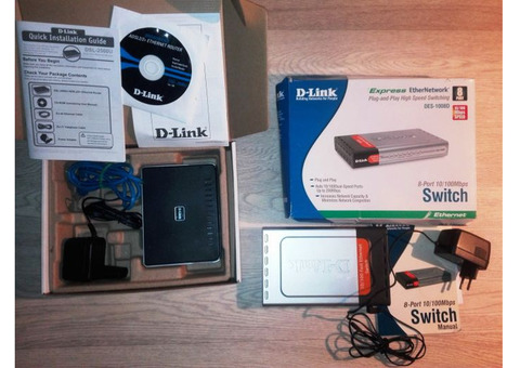 Коммутаторы D-Link DES-1008D и DSL-2500U