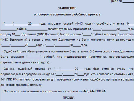 Понятие и содержание судебных приказов