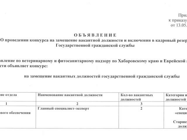 Замещение вакантной должности государственной гражданской