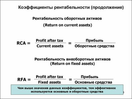 Четкий расчет оборачиваемости активов повышает рентабельность.