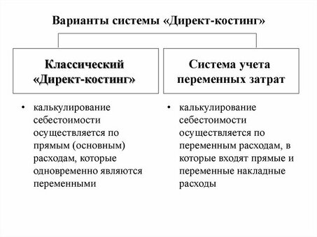 Сократите расходы с помощью услуг директ-костинга