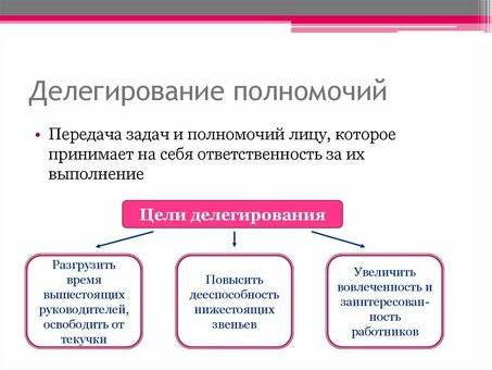 Делегирование ответственности за управление организацией | Профессиональные услуги