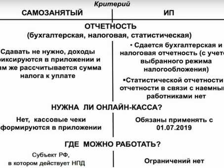 Различия между индивидуальным предпринимательством (ИП) и самозанятостью: сравнительное руководство