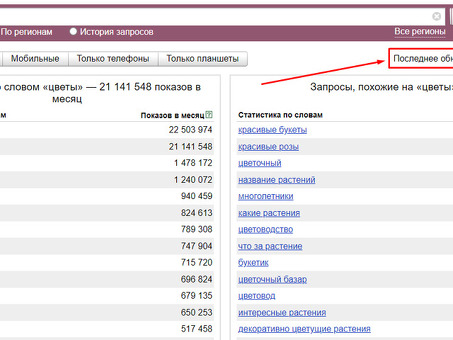 Статистика запросов Wordstat Yandex Ru