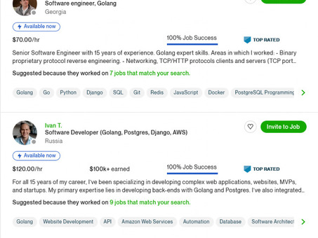 Услуги фрилансера по разработке Golang: наймите опытных разработчиков Golang