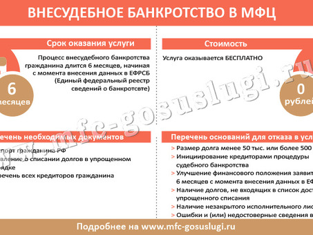 Услуги по урегулированию банкротства без суда - повысьте свою финансовую свободу