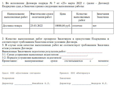 Образец отчета о проделанной работе |Профессиональные услуги