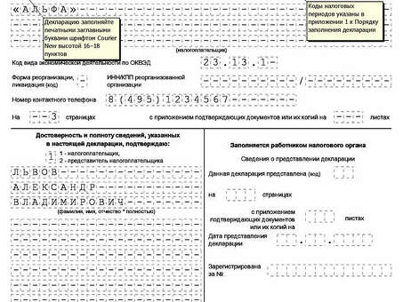 Образец декларации: легкое создание индивидуальных деклараций