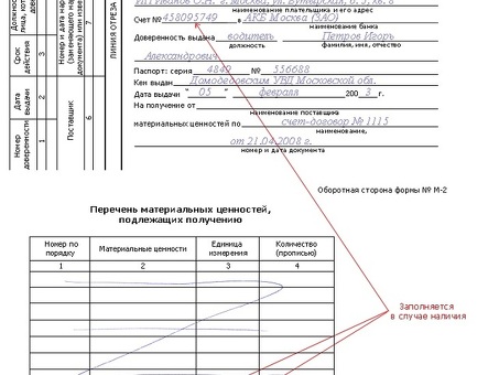 Пример доверенности на получение товара