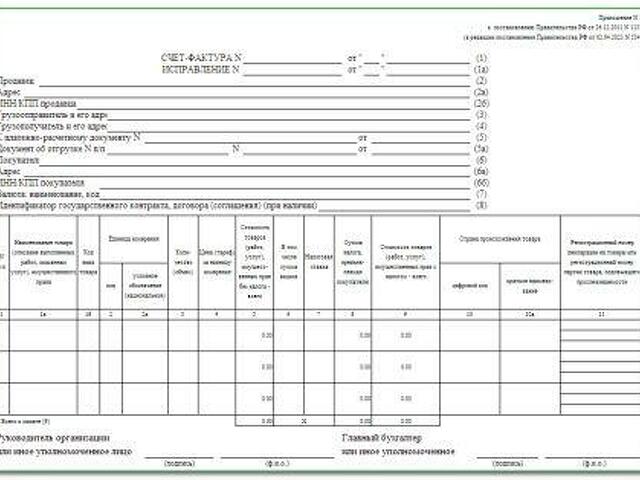 Заполнение счет фактуры в 2022 году образец