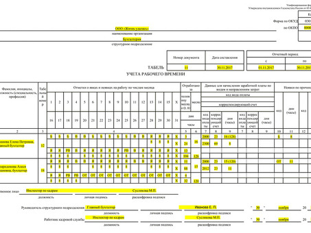 T-13 Шаблон табеля учета рабочего времени - Точные и эффективные решения по управлению временем