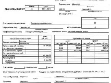 Что такое отчет о расходах? |Как составить авансовый отчет