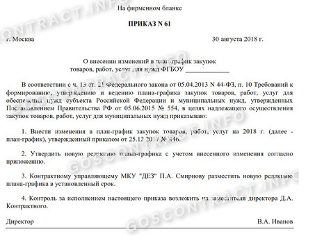 Образец приказа о выполнении плана продаж, какие приказы необходимо сформировать на этапе планирования в соответствии с 44-ФЗ от 2022 г.