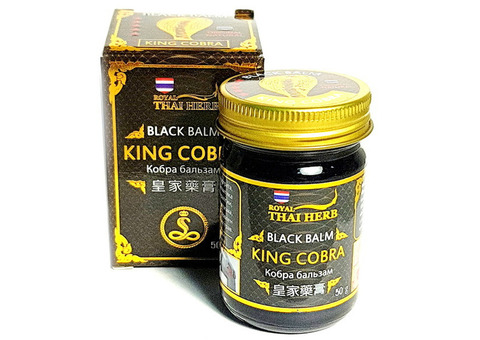 Тайский черный бальзам с ядом королевской кобры Royal Thai Herb King Cobra Balm.