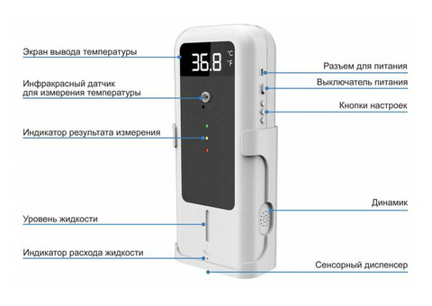 Бесконтактный термодатчик со встроенным диспенсером БЛОКПОСТ ТДК-01