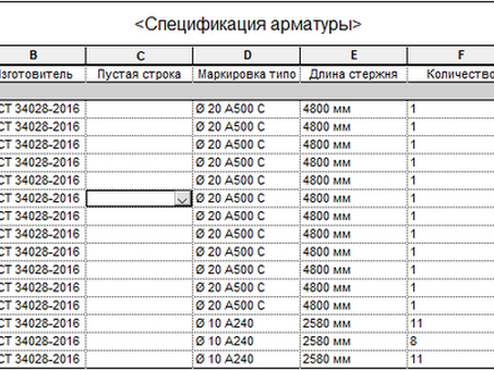 Спецификация арматуры по ГОСТ