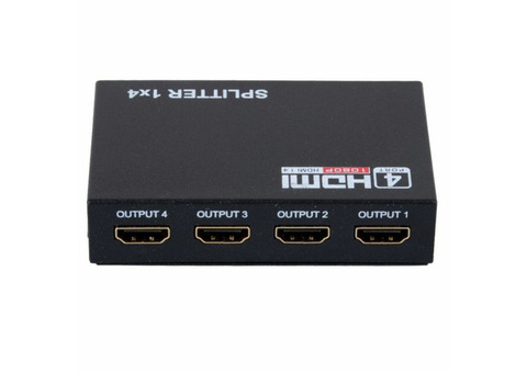 Сплиттер HDMI 1 x 4 (Splitter, распределитель сигнала с 1 входа на 4 выхода)