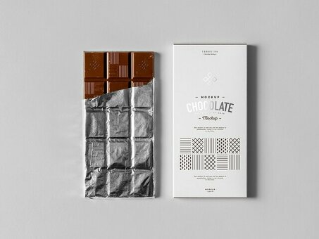 Создайте потрясающий макет шоколадной плитки для вашего бренда | Mock Up Chocolate Bar